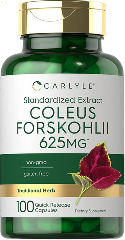 Coleus Forskohlii Capsules | 625Mg | 100 Count | Non-Gmo & Gluten Free Standardized Extract | Forskolin Supplement