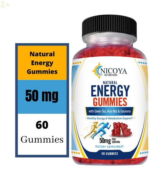 Natural Energy Gummies- Healthy Energy & Metabolism Support with 1000Mcg of B-12