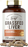 Grass Fed Beef Liver Capsules 4500Mg | 250 Count | Desiccated Supplement | Non-Gmo, Gluten Free