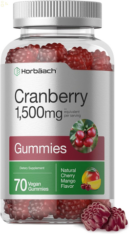 Cranberry Gummies | Vegan, Non-Gmo, and Gluten Free Supplement | High Potency Extract Formula | by