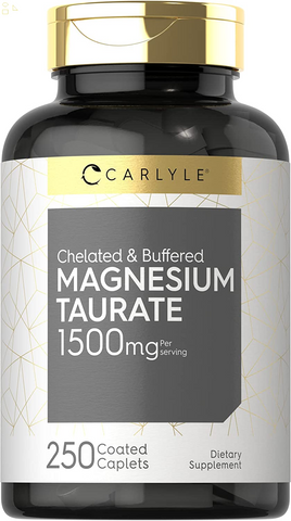 Magnesium Taurate 1500Mg | 250 Caplets | Chelated and Buffered | Vegetarian, Non-Gmo, Gluten Free Supplement 