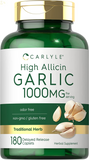 Garlic Supplement with High Allicin | 180 Caplets | Odorless Garlic Pills | Vegetarian, Non-Gmo, Gluten Free