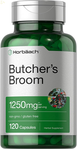 Butchers Broom Capsules 1250Mg | 120 Count | Non-Gmo, Gluten Free | Traditional Herb Root Extract Supplement | by