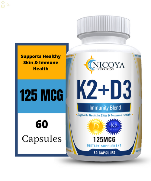 K2+D3- Vitamin D3 5000 IU K2 MK7 125 Mcg, Vit D and K for Bone & Heart Health