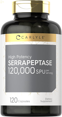 Serrapeptase 120000 SPU | 120 Capsules | Supports Sinus Health | Gluten Free Enzyme Supplement