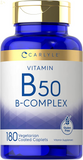 Vitamin B50 Complex | 180 Caplets | Vegetarian, Non-Gmo, Gluten Free