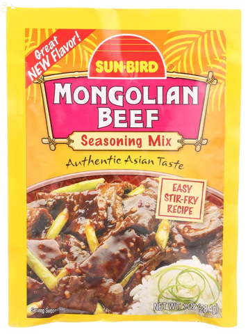 Sun Bird Mongolian Beef Seasoning Mix, 28.4 g packaging my vary