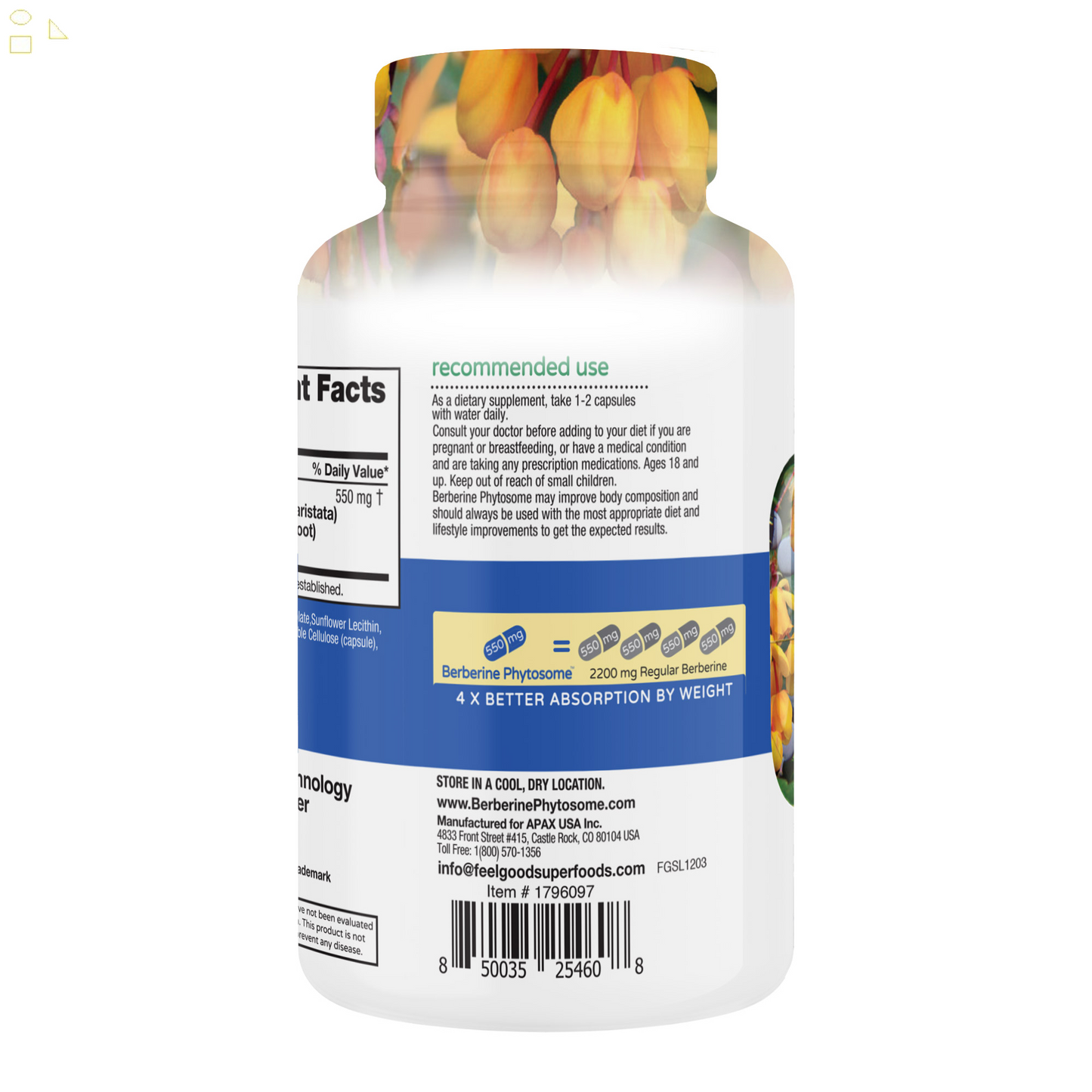 FEELGOOD Berberine Phytosome, 120 Vegan Capsules