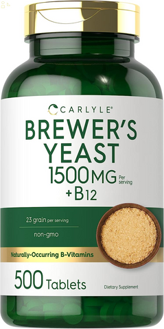 Brewers Yeast Tablets with Vitamin B12 | 500 Count | 1500Mg | Non-Gmo & Gluten Free