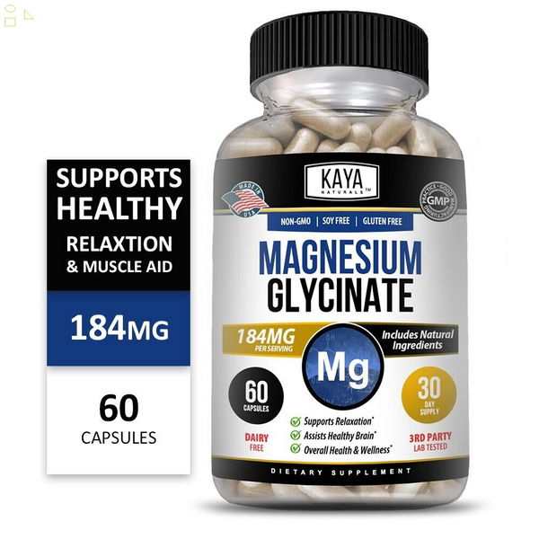 Magnesium Glycinate 183 MG Chelated RLS Improved Sleep, Stress & Anxiety Relief