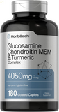 Glucosamine Chondroitin with Turmeric & MSM | 4050 Mg | 180 Caplets | Triple Strength Formula | Non-Gmo, Gluten Free | by