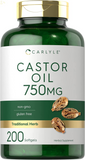 Castor Oil 750Mg | 200 Softgels | Traditional Herb | Non-Gmo, Gluten Free Supplement