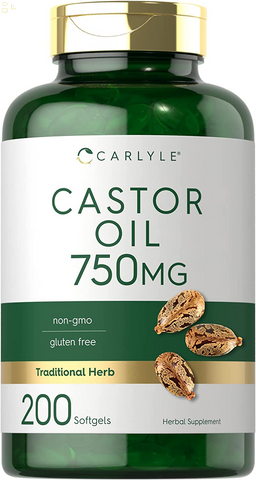 Castor Oil 750Mg | 200 Softgels | Traditional Herb | Non-Gmo, Gluten Free Supplement