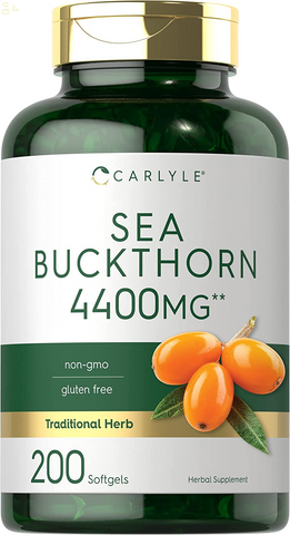 Sea Buckthorn Berry Oil Supplement 4400 Mg | 200 Softgels | Non-Gmo, Gluten Free