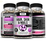 (2 Pack) Hair Skin Nail 60Ct Capsules, BIOTIN, Vitamins, D & B-12, Folic Acid