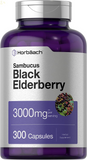 Black Elderberry | 3000Mg Capsules | 300 Count | Non-Gmo, Gluten Free | Sambucus Supplement 