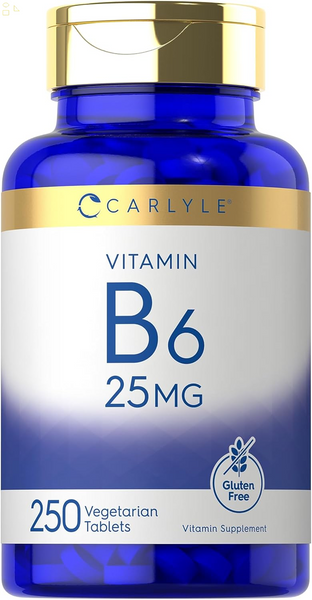 Vitamin B6 | 25Mg | 250 Tablets | Vegetarian, Non-Gmo & Gluten Free Supplement