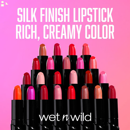 Wet N Wild Silk Finish Lipstick, Hydrating Rich Buildable Lip Color, Formulated with Vitamins AE, & Macadamia for Ultimate Hydration, Cruelty-Free & Vegan - Dark Pink Frost