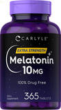 Melatonin 10Mg | 365 Tablets | Drug Free Aid for Adults | Vegetarian, Non-Gmo, Gluten Free Supplement