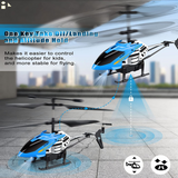 RC Helicopters Automatic Altitude Hold - Remote Control Helicopter Toys: One Key Take-Off/Landing, , LED Light & 3.5 Channel Gyro Stabilizer, Flying Toys - Gift for Boys/Girls Kids Adults, Blue