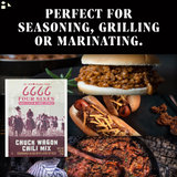 Four Sixes Chuck Wagon Chili Mix, Texas Style Seasoning Blend with a Hint of Heat, 1.25 Oz Packet