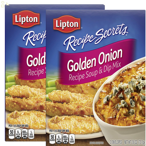  Pack of 2 Lipton Golden Onion Recipe Secrets Soup and Dip Mix for a Delicious Meal Great with Your Favorite Recipes, Dip or Soup Mix 2.6 Oz