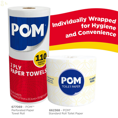 POM 2-Ply Toilet Paper 45 Rolls, 473 Sheets/Roll