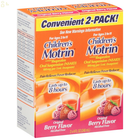Children'S Motrin Original Berry Flavor Suspension, 2 Pk. of 4 Oz Each