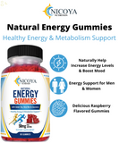 Natural Energy Gummies- Healthy Energy & Metabolism Support with 1000Mcg of B-12