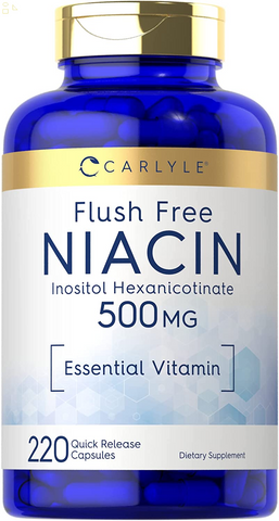 Niacin Flush Free 500Mg | 220 Capsules | Non-Gmo and Gluten Free Essential Vitamin