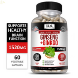 Ginseng + Ginkgo Biloba for Brain Function, Blood Circulation, anti Inflammation