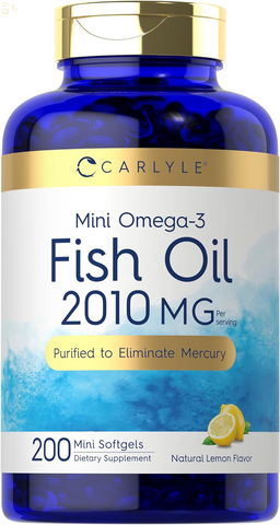 Mini Fish Oil Softgels | 2010 Mg | 200 Omega-3 Pearls | Non-Gmo & Gluten Free Supplement