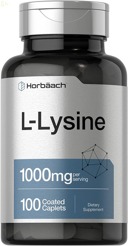 L-Lysine 1000Mg | 100 Coated Caplets | Free Form Dietary Supplement | Vegetarian, Non-Gmo, and Gluten Free Formula | by