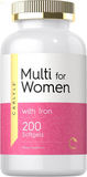 Multivitamin for Women with Iron | 200 Softgel Capsules | Nutritional Support Supplement | Non-Gmo, Gluten Free