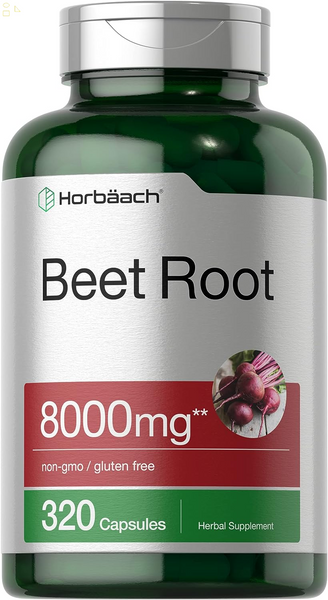 Beet Root Powder Capsules 8000Mg | 320 Pills | Non-Gmo, Gluten Free Formula | High Potency Herbal Extract Supplement