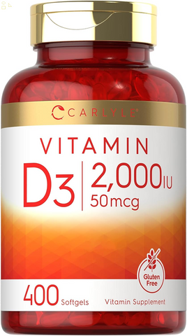 Vitamin D3 2000 IU Softgels | 400 Count | Non-Gmo, Gluten Free Formula | 50 Mcg | Vitamin D Supplement