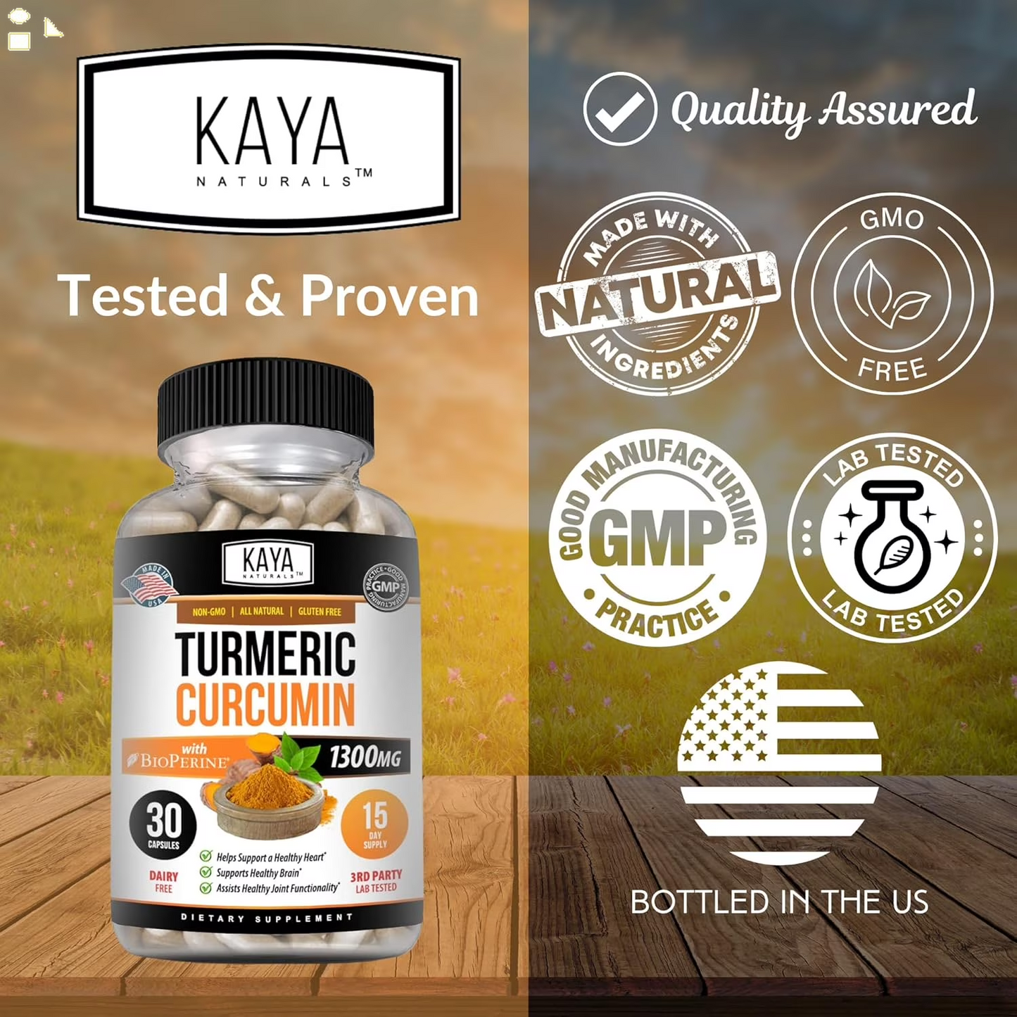 Naturals Turmeric Nature Made Bioperine, Joint Support with 95% Standardized Curcuminoids | Curcumin Nature Made - 1300Mg Turmeric Capsules | Turmeric Curcumin - 30 Capsules