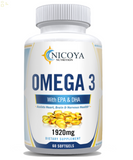 Omega 3 Fish Oil Capsules Small, Triple Strength Joint Support, DHA, EPA 2 Pack