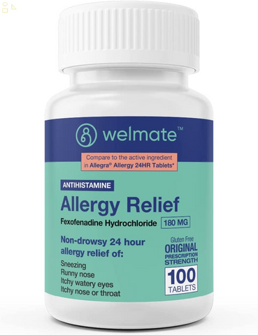 Allergy Relief | Fexofenadine Hcl 180 Mg Non-Drowsy Antihistamine | 24 Hour All Day Support | Compared To Allegra Active ingredients  