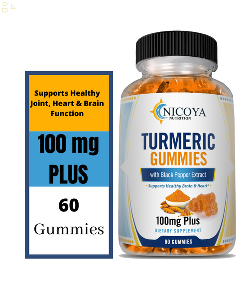 Turmeric Curcumin Gummies - Pain Relief, Joint, Brain, Energy & Heart Support