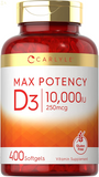 Vitamin D 10000 IU 400 Softgels | Value Size | Max Potency | Non-Gmo, Gluten Free Supplement