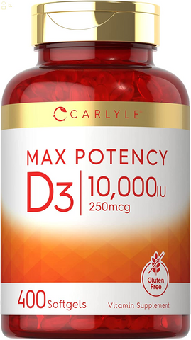 Vitamin D 10000 IU 400 Softgels | Value Size | Max Potency | Non-Gmo, Gluten Free Supplement