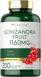 Schisandra Supplement 1160 Mg | 200 Capsules | Berry Fruit Extract | Non-Gmo and Gluten Free