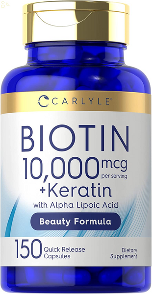 Biotin 10000Mcg | 150 Capsules | Beauty Formula with Keratin | Non-Gmo, Gluten Free Supplement