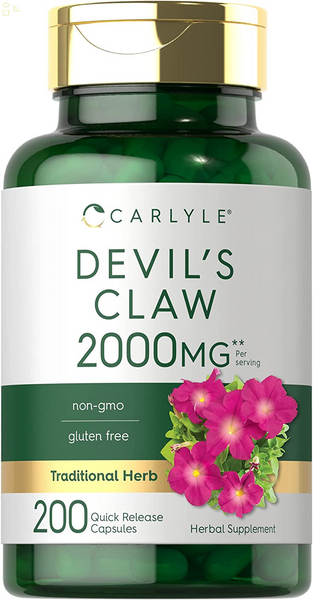 Devils Claw 2000 Mg | 200 Capsules | Concentrated Root Extract | Devils Claw Herbal Supplement | Non-Gmo, Gluten Free Supplement