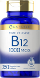 Vitamin B12 1000 Mcg | Time Release Tablets | Cyanocobalamin | Vegetarian, Non-Gmo, and Gluten Free Supplement