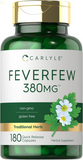 Feverfew Capsules 380Mg | 180 Count | Traditional Herb Extract | Non-Gmo, Gluten Free