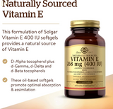 Solgar Vitamin E 268 MG (400 IU) Mixed (D-Alpha Tocopherol & Mixed Tocopherols - Supports Immune System & Skin Nutrition - Natural Antioxidant - Gluten & Dairy Free - 100 Count (Pack of 1)
