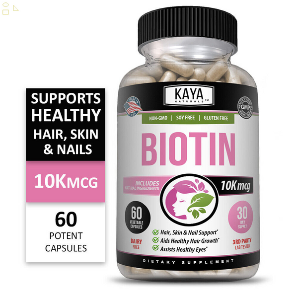 Biotin Hair Growth 120Ct, Healthy Hair, Skin & Nails, with Calcium