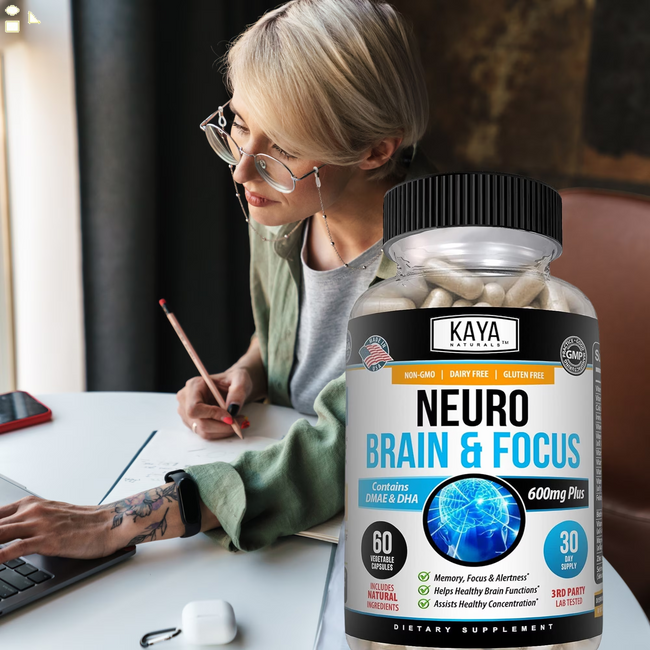 Naturals - Neuro Brain for Memory & Focus - Nootropic Energy Capsule - Nootropic Brain Support Supplement - Focus & Concentration & Learning Accuracy - Cognitive Function - 60 Count